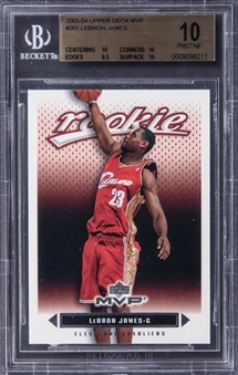 2003/04 Upper Deck MVP #201 LeBron James Rookie Card - BGS PRISTINE 10